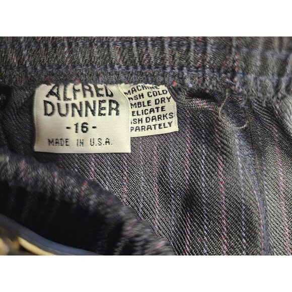 VTG Alfred Dunner Pencil Skirt Womens Size 16 Navy Striped Belted Skirt NWT - Picture 3 of 7